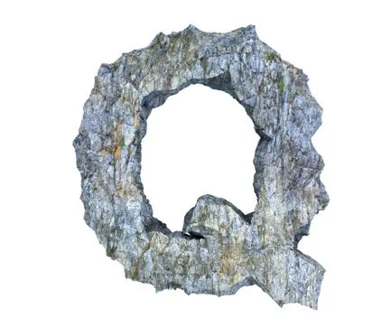 Stone letter Q Stock Illustration