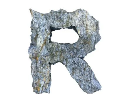 Stone letter R Stock Illustration