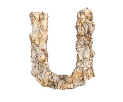Stone letter U Stock Illustration