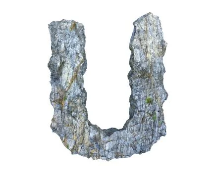 Stone letter U Stock Illustration