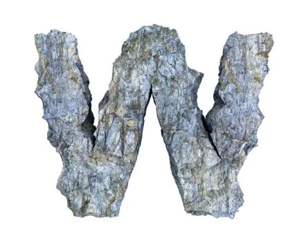 Stone letter W Stock Illustration