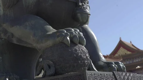 Stone Lion Stock Footage 96281225