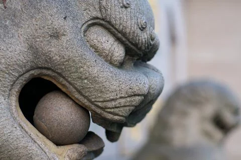 Stone lion statue Stock Photos