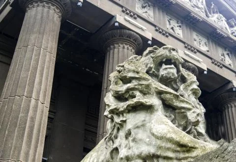 Stone lion statue Stock Photos