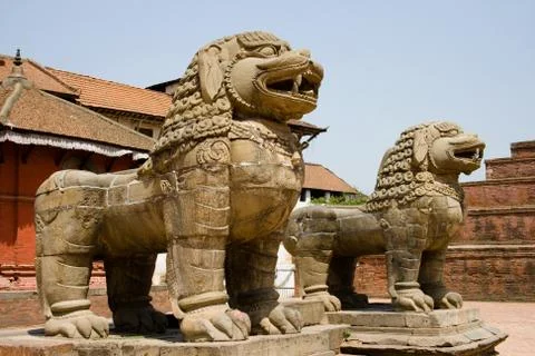 Stone lions Stock Photos