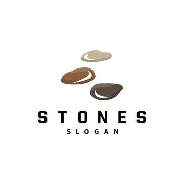 Stone Logo, Premium Elegant Design, Stone Balance Vector, Stepping Rock Wal.. Stock Illustration