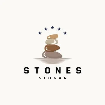 Stone Logo, Premium Elegant Design, Stone Balance Vector, Stepping Rock Wal.. Stock Illustration