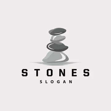 Stone Logo, Premium Elegant Design, Stone Balance Vector, Stepping Rock Wal.. Stock Illustration