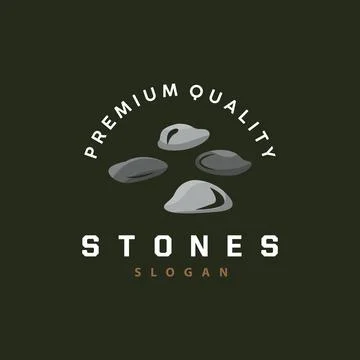 Stone Logo, Premium Elegant Design, Stone Balance Vector, Stepping Rock Wal.. Stock Illustration