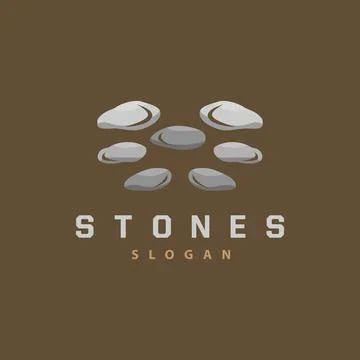 Stone Logo, Premium Elegant Design, Stone Balance Vector, Stepping Rock Wal.. Illustrazione stock