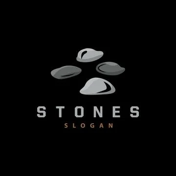 Stone Logo, Premium Elegant Design, Stone Balance Vector, Stepping Rock Wal.. Stock Illustration