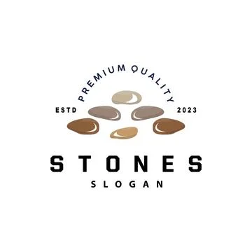 Stone Logo, Premium Elegant Design, Stone Balance Vector, Stepping Rock Wal.. Stock Illustration