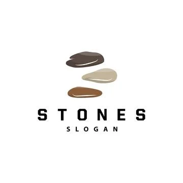 Stone Logo, Premium Elegant Design, Stone Balance Vector, Stepping Rock Wal.. Stock Illustration