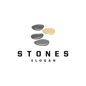 Stone Logo, Premium Elegant Design, Stone Balance Vector, Stepping Rock Wal.. Stock Illustration