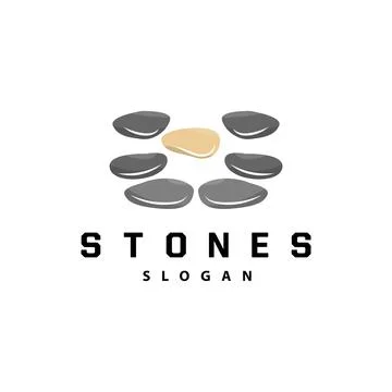Stone Logo, Premium Elegant Design, Stone Balance Vector, Stepping Rock Wal.. Stock Illustration