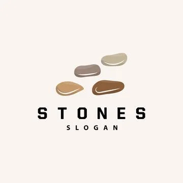 Stone Logo, Premium Elegant Design, Stone Balance Vector, Stepping Rock Wal.. Stock Illustration