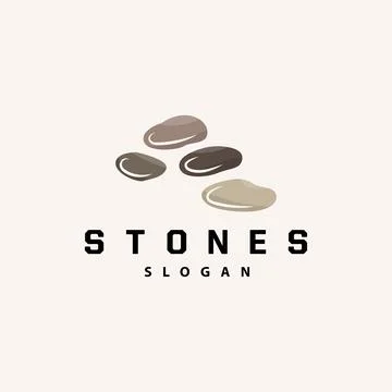 Stone Logo, Premium Elegant Design, Stone Balance Vector, Stepping Rock Wal.. Illustrazione stock