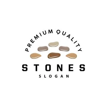 Stone Logo, Premium Elegant Design, Stone Balance Vector, Stepping Rock Wal.. Stock Illustration