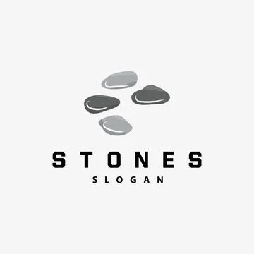 Stone Logo, Premium Elegant Design, Stone Balance Vector, Stepping Rock Wal.. Stock Illustration