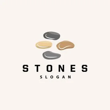 Stone Logo, Premium Elegant Design, Stone Balance Vector, Stepping Rock Wal.. Stock Illustration