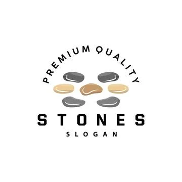 Stone Logo, Premium Elegant Design, Stone Balance Vector, Stepping Rock Wal.. Stock Illustration