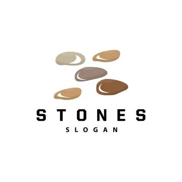 Stone Logo, Premium Elegant Design, Stone Balance Vector, Stepping Rock Wal.. Stock Illustration