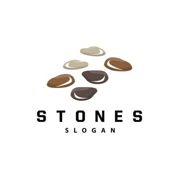Stone Logo, Premium Elegant Design, Stone Balance Vector, Stepping Rock Wal.. Stock Illustration