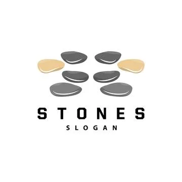 Stone Logo, Premium Elegant Design, Stone Balance Vector, Stepping Rock Wal.. Stock Illustration
