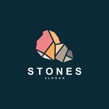 Stone Logo, Premium Elegant Design, Stone Balance Vector, Stepping Rock Wal.. Stock Illustration
