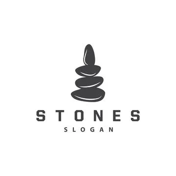 Stone Logo, Premium Elegant Design, Stone Balance Vector, Stepping Rock Wal.. Stock Illustration