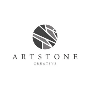 Stone logo with simple stone house structure design, symbol concept, illust.. Stock Illustration