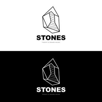 Stone Logo, Vector Stone Modern With Geometry Line Style, Design For Aesthe.. Stock Illustration