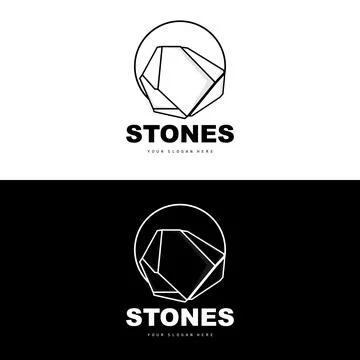Stone Logo, Vector Stone Modern With Geometry Line Style, Design For Aesthe.. Stock Illustration