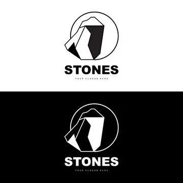Stone Logo, Vector Stone Modern With Geometry Line Style, Design For Aesthe.. Stock Illustration