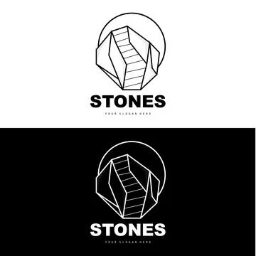 Stone Logo, Vector Stone Modern With Geometry Line Style, Design For Aesthe.. Stock Illustration