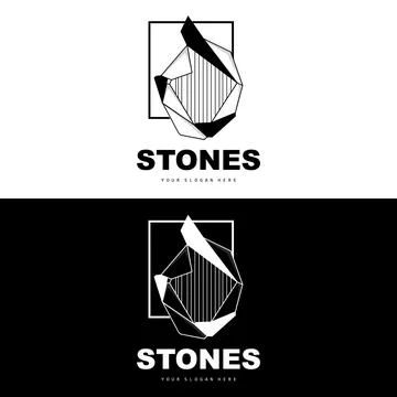 Stone Logo, Vector Stone Modern With Geometry Line Style, Design For Aesthe.. Stock Illustration