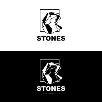 Stone Logo, Vector Stone Modern With Geometry Line Style, Design For Aesthe.. Stock Illustration