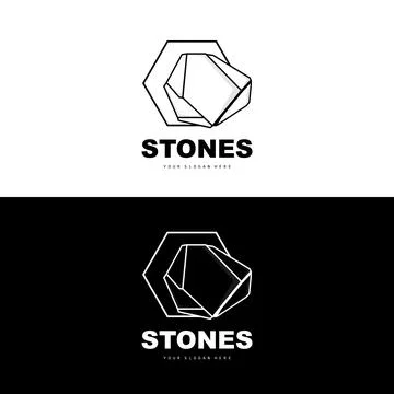 Stone Logo, Vector Stone Modern With Geometry Line Style, Design For Aesthe.. Stock Illustration