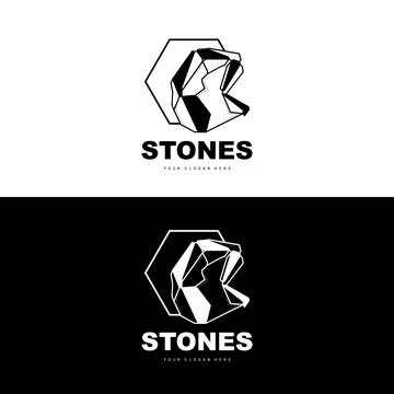 Stone Logo, Vector Stone Modern With Geometry Line Style, Design For Aesthe.. Stock Illustration