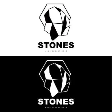 Stone Logo, Vector Stone Modern With Geometry Line Style, Design For Aesthe.. Stock Illustration