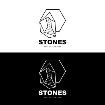 Stone Logo, Vector Stone Modern With Geometry Line Style, Design For Aesthe.. Stock Illustration