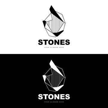Stone Logo, Vector Stone Modern With Geometry Line Style, Design For Aesthe.. Stock Illustration
