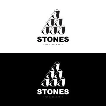 Stone Logo, Vector Stone Modern With Geometry Line Style, Design For Aesthe.. Stock Illustration