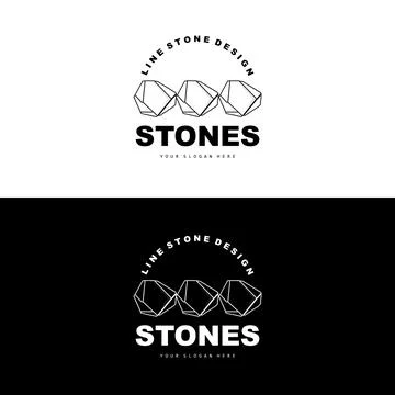 Stone Logo, Vector Stone Modern With Geometry Line Style, Design For Aesthe.. Stock Illustration