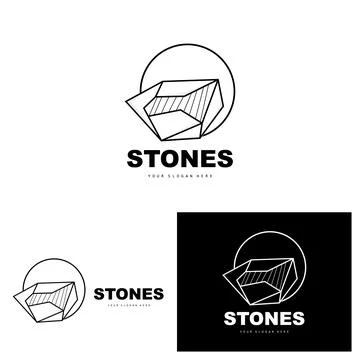 Stone Logo, Vector Stone Modern With Geometry Line Style, Design For Aesthe.. Stock Illustration