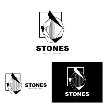 Stone Logo, Vector Stone Modern With Geometry Line Style, Design For Aesthe.. Stock Illustration