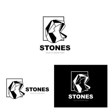 Stone Logo, Vector Stone Modern With Geometry Line Style, Design For Aesthe.. Stock Illustration