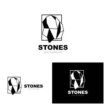 Stone Logo, Vector Stone Modern With Geometry Line Style, Design For Aesthe.. Stock Illustration