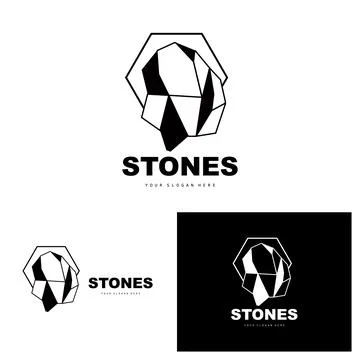 Stone Logo, Vector Stone Modern With Geometry Line Style, Design For Aesthe.. Stock Illustration