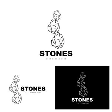 Stone Logo, Vector Stone Modern With Geometry Line Style, Design For Aesthe.. Stock Illustration